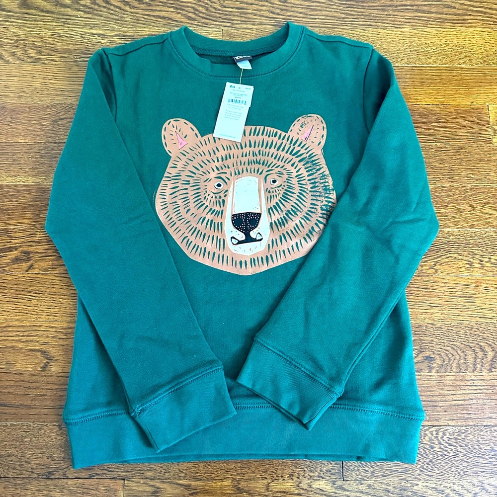 NWT Tea Collection Bear Sweatshirt Size 10